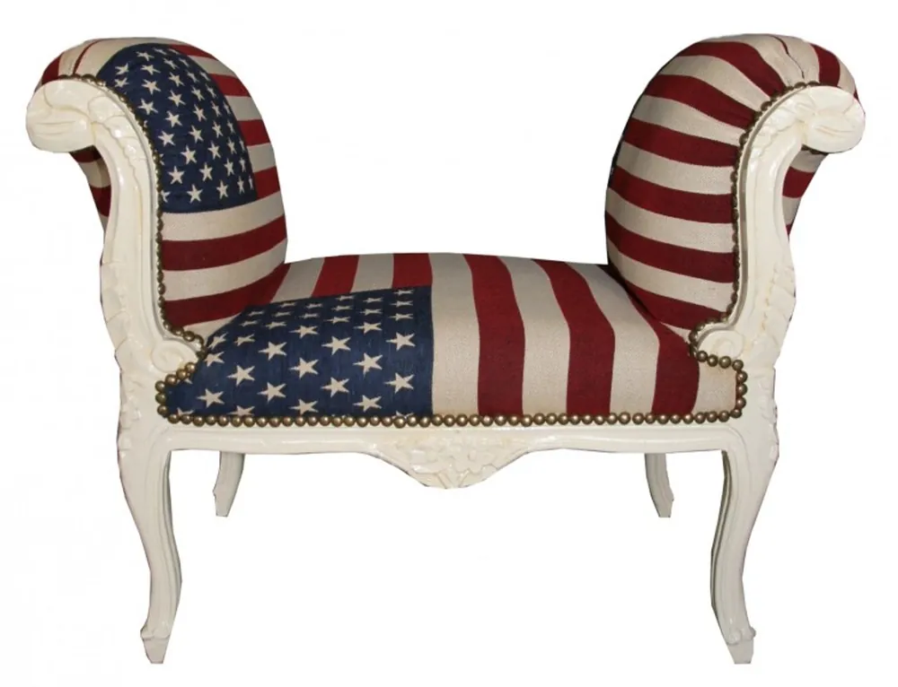Angebot Baroque stool Stool Design USA / Cream - Seat USA Flag