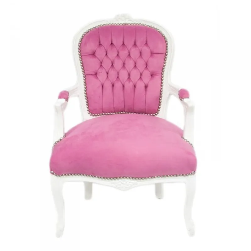 Casa Padrino Mod1 Baroque Salon Chair Pink / White Geprüft