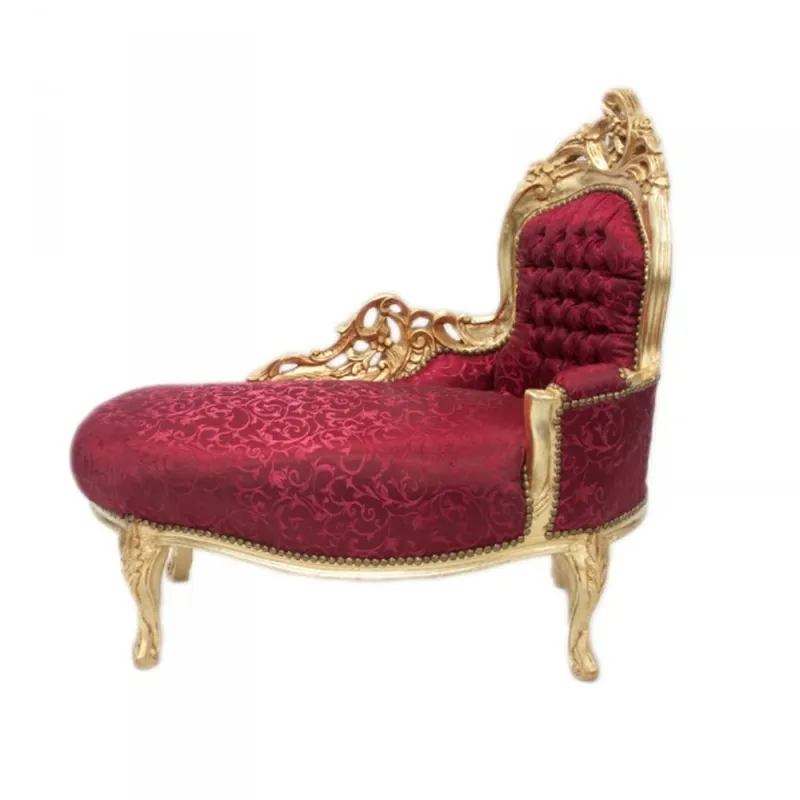 Finale Aktion Casa Padrino Baroque Kids chaise Bordeaux pattern / Gold - Kids Furniture