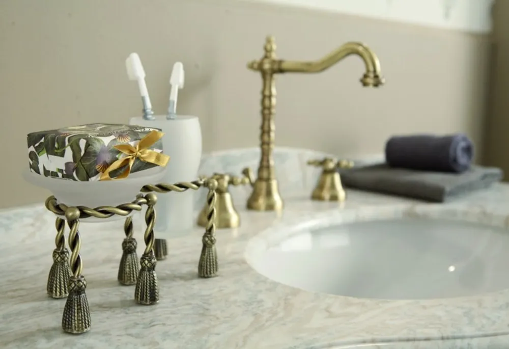 Beliebt Luxury Bath Accessories - Art Nouveau Retro vanity sink faucet hole basin mixer Scrap Gold / Bronze Series Milano - Made in Italy