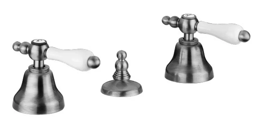 Luxury Bath Accessories - Art Nouveau Retro three-hole bidet mixer with pop-up waste Chrome Series Milano - Made in Italy Sonderangebot