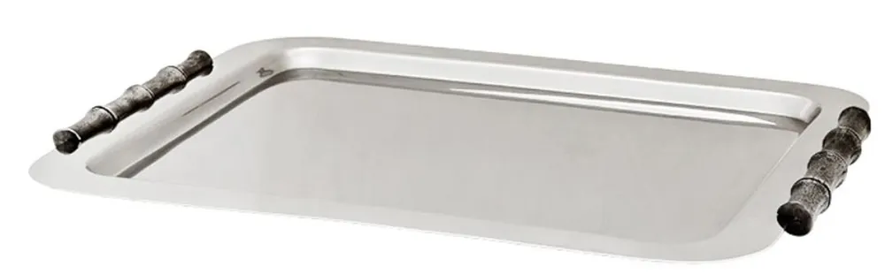 Casa Padrino luxury Tray Rectangular stainless steel plated Bamboo 55 x 42.5 cm - Luxury Collection - 5 Star catering furniture Super-Preis