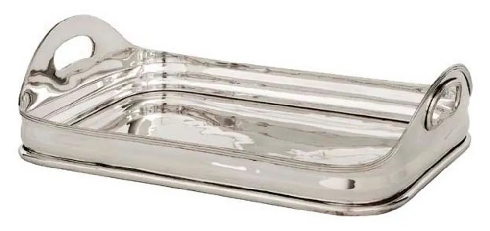 Jetzt Bestellen Casa Padrino luxury Tray Rectangular solid Castle Luxury stainless steel plated solid 41 x 30 cm - Luxury Collection - 5 Star catering furniture