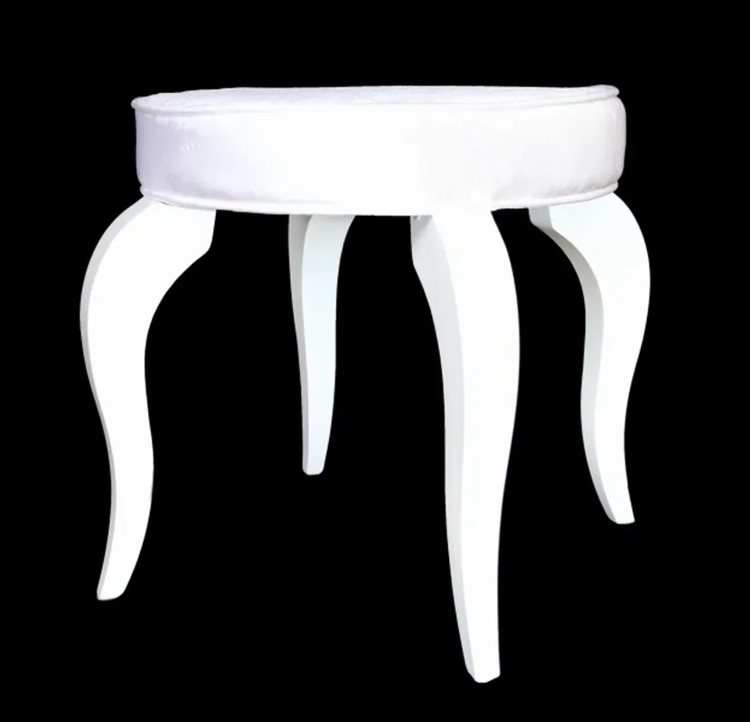 Casa Padrino Baroque Stool White / White - Designer Round Stool - luxury quality Günstig