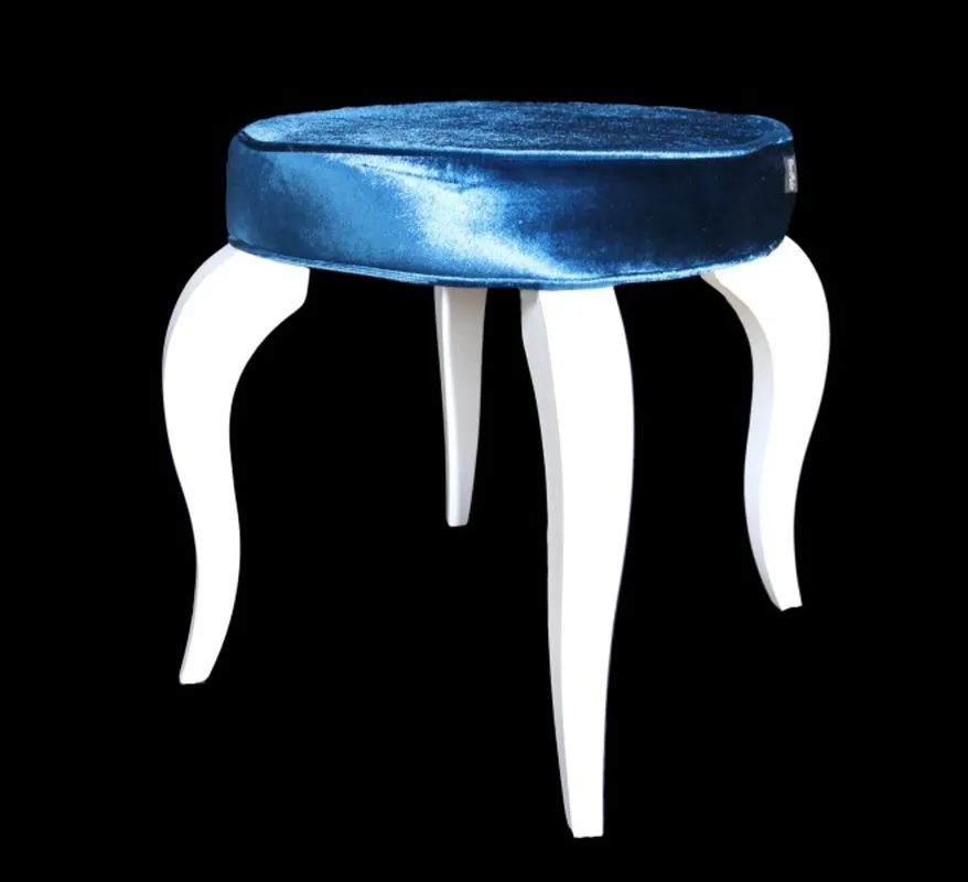 Abverkauf Casa Padrino Baroque Stool Turquoise / White - Designer Round Stool - luxury quality