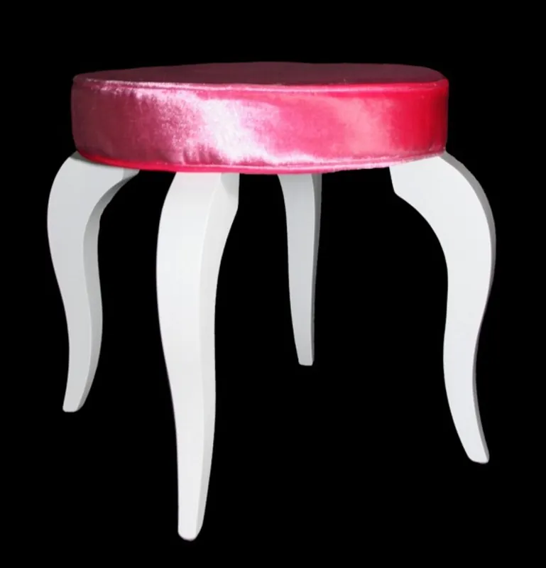 Casa Padrino Baroque Stool Rose / White - Designer Round Stool - luxury quality Echt