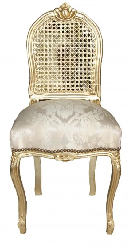 Casa Padrino Ladys chair Gold Pattern / Gold - make-up chair Bestseller