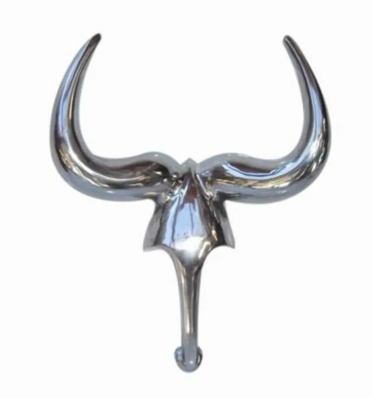 Casa Padrino designer deco gazelle polished aluminum H 47 cm, W 36 cm - wall figure - antlers - antlers wall Must-Have