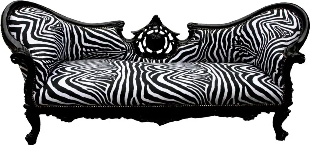 Casa Padrino Baroque sofa Vampire Zebra / Black - Furniture Sichere Zahlung