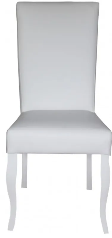 Casa Padrino Dinner Chair White / White Kunsleder - Baroque Furniture Nur Für Kurze Zeit