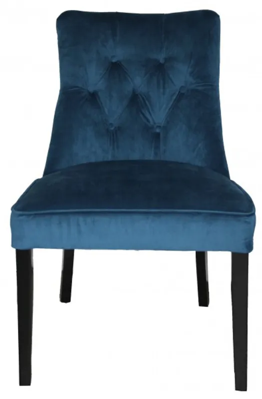 Casa Padrino Dinner Chair Blue/ Black without armrests baroque furniture Online Kaufen