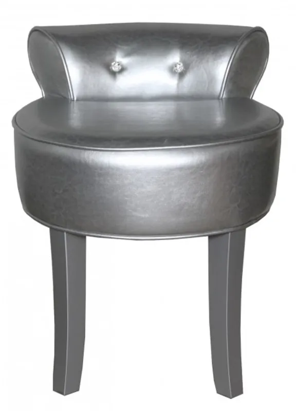 Direktkauf Casa Padrino Designer Stool Boston Silver / Silver with Bling Bling stones - baroque dressing chair
