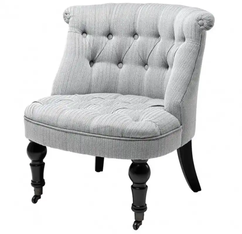 Luxury Baroque Salon Chair Paris with black herringbone White/Black from the luxury collection of Casa Padrino - Hotel Cafe Restaurant furniture furnishings Begrenztes Angebot