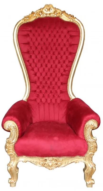 Casa Padrino Baroque throne Majestic Mod2 Bordeaux Red/Gold - Giant chair -Thron chair Tron Sichere Zahlung