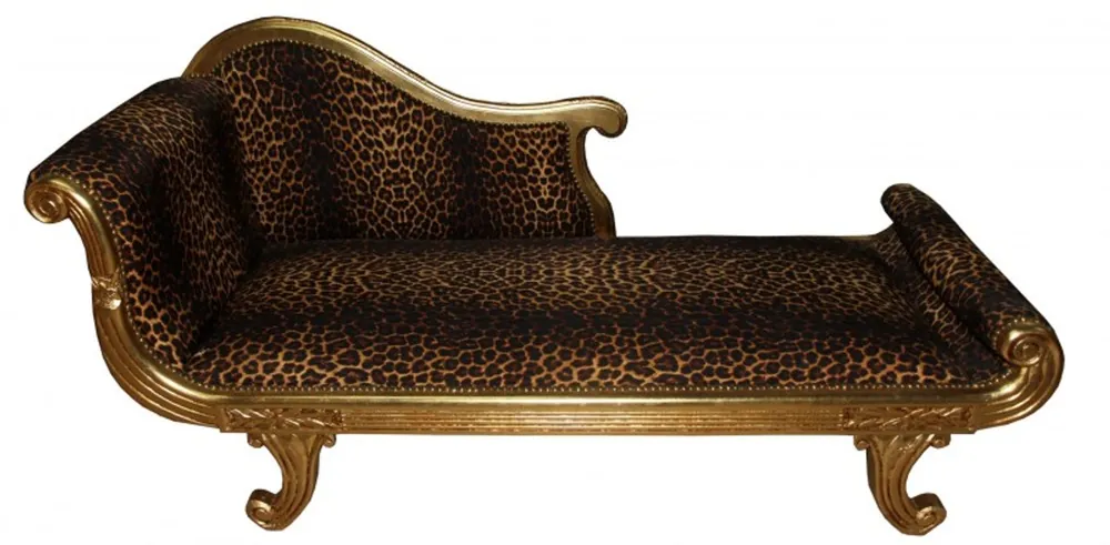 Casa Padrino baroque chaise longue, model XXL Leopard / Gold Antique Style Angebot