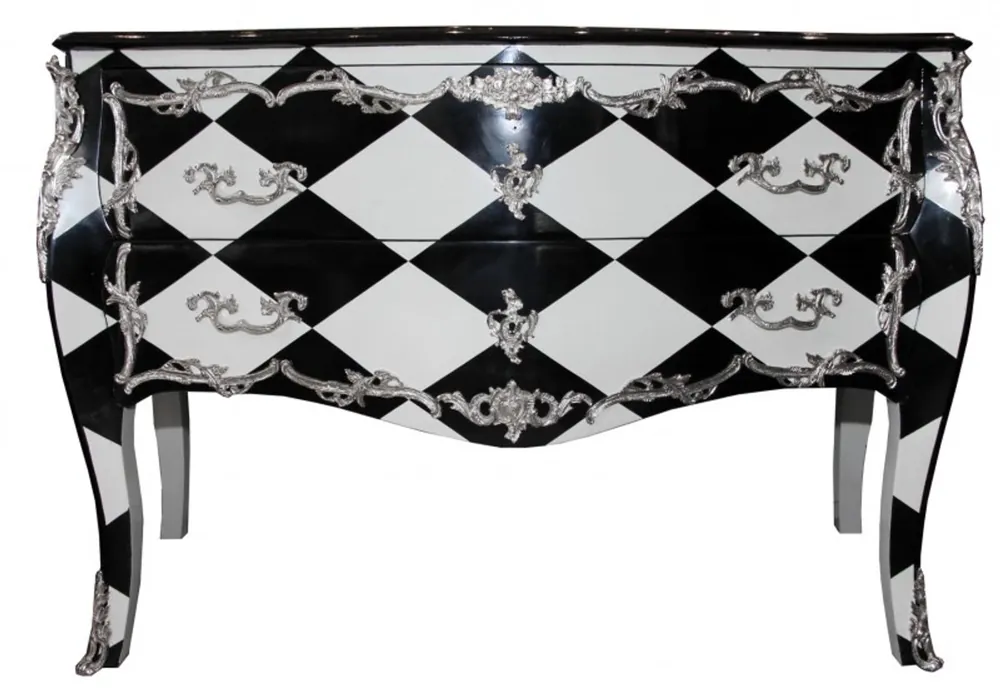 Geprüft Casa Padrino Baroque Commode Karo Design 130cm - unique objects an antique look
