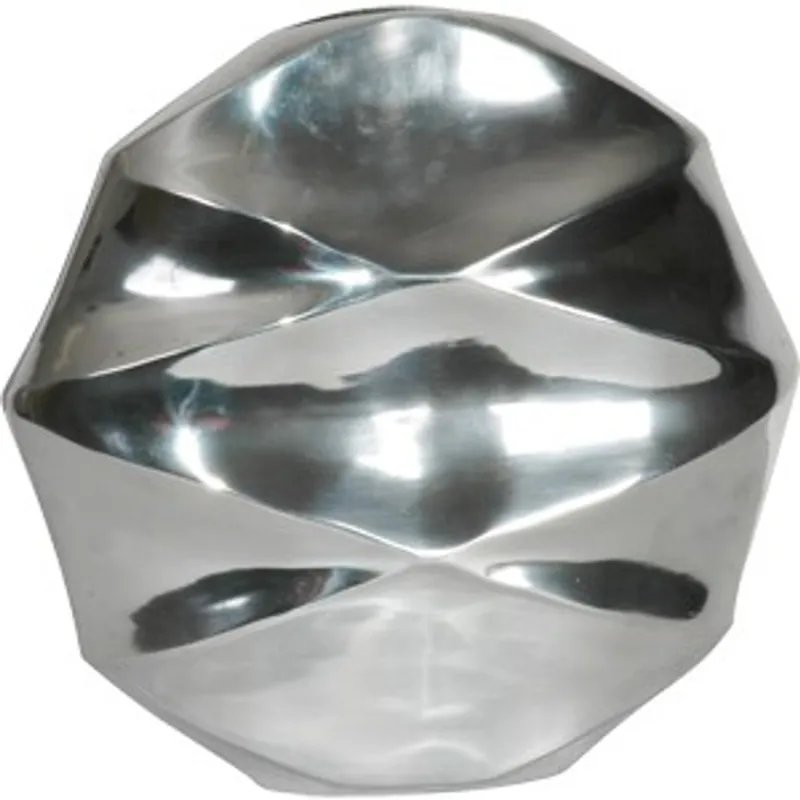 Must-Have Designer vase made of polished aluminum silver 33 x 33 x 11 cm - Shine Decoration vessel - Vase