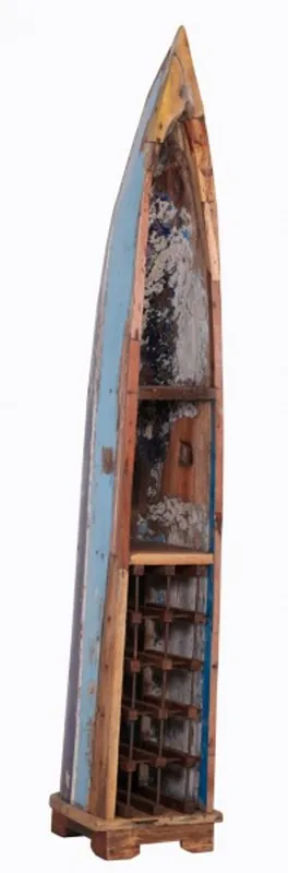 Casa Padrino vintage wine rack cabinet boat - 100% recycled waste wood Online Kaufen