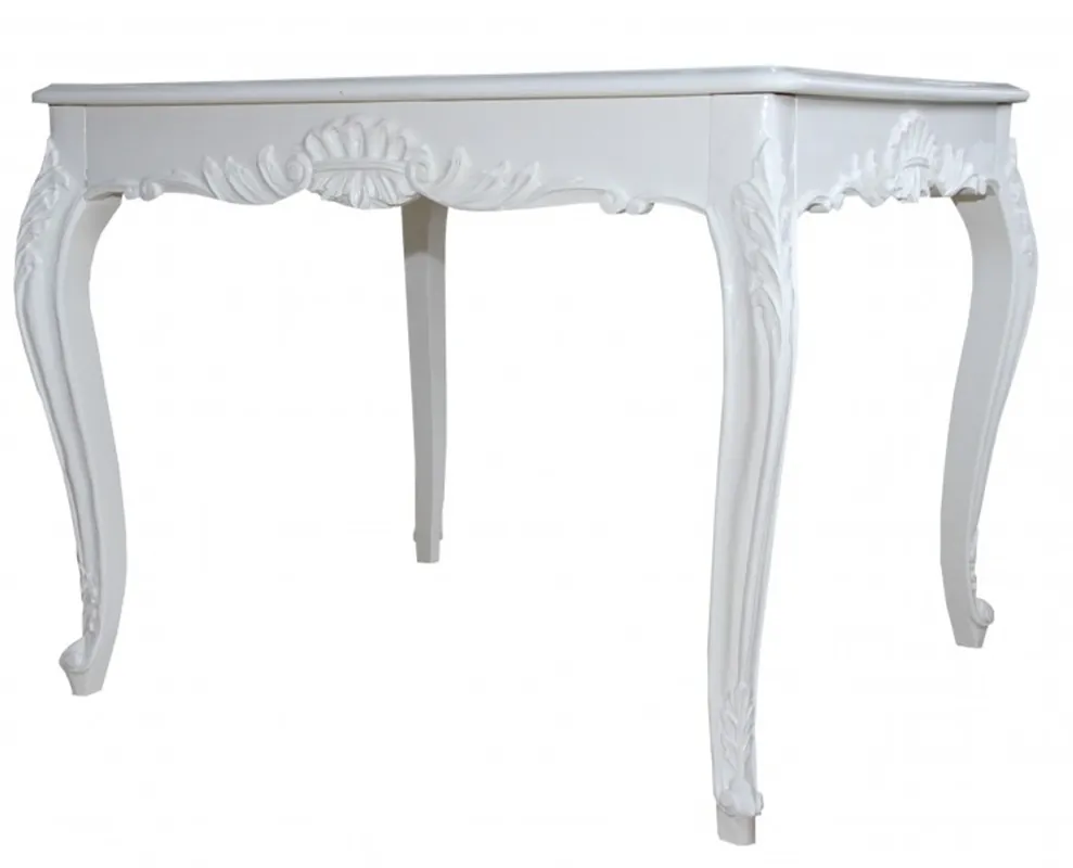 Solange Der Vorrat Reicht Casa Padrino Baroque dining table White 100 cm x 90 cm dining room table