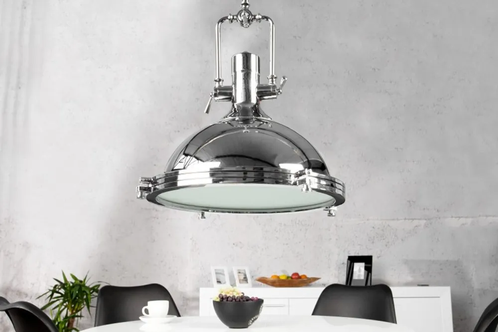 Saisonangebot Casa Padrino Industrial hanging lamp chrome Mod2 45 cm - Industrial Design Vintage lamp light