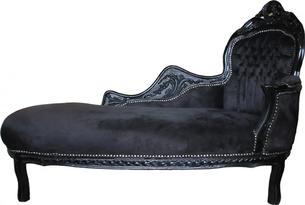 Beliebt Casa Padrino baroque chaise longue "King" Black / Black Mod2