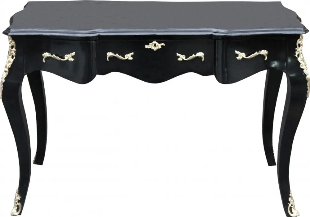 Markenware Casa Padrino luxury baroque console table Black / Gold 120 x 80 x 58 cm - Women's Desk - Secretary of luxury furniture