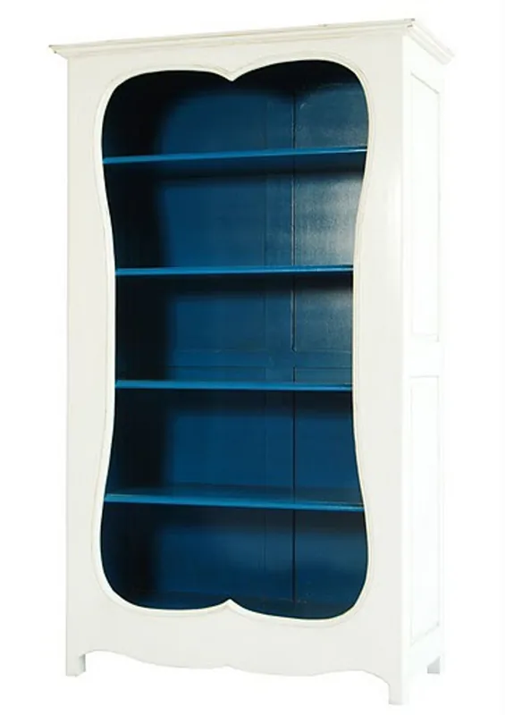 Nur Heute Casa Padrino Baroque Bookcase White / Blue W 110 x H 185 cm bookcase shelf cabinet