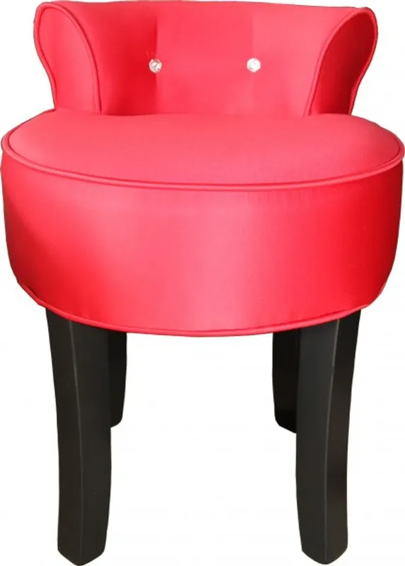 Neu Im Sortiment Casa Padrino Design stool Boston Red / Black with Bling Bling stones - baroque dressing table chair