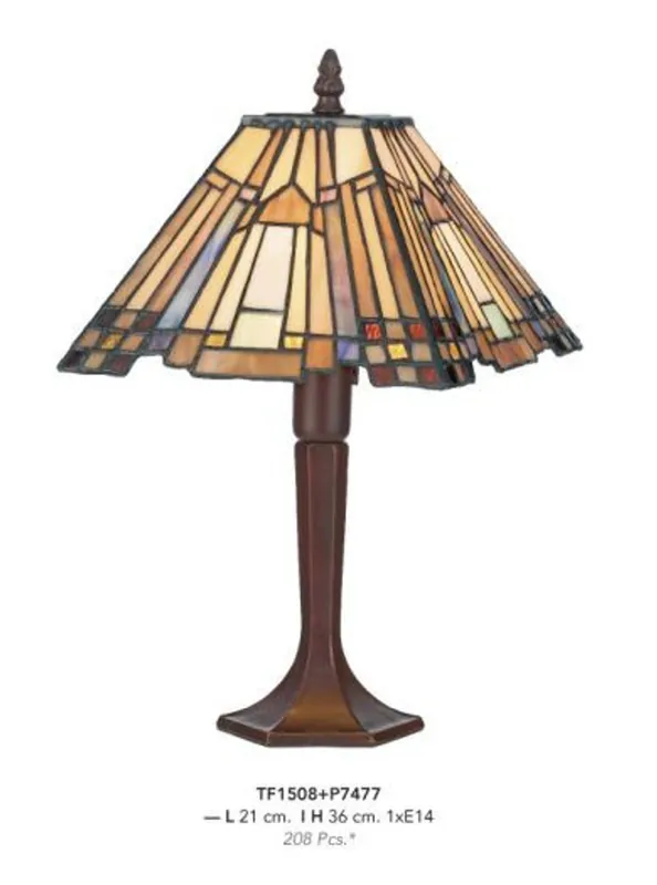 Casa Padrino Tiffany table lamp diameter 21cm, height 36cm Mod9 mosaic lamp lamp light stool Neue Ware