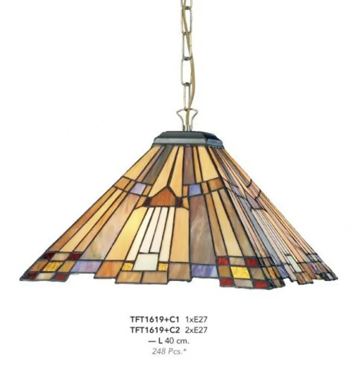 Casa Padrino Tiffany pendant lamp diameter 40cm 1-burner ModH1 - light lamp ceiling lamp Neuheit