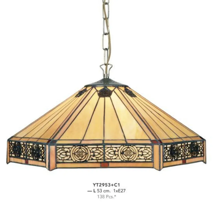 Direktkauf Casa Padrino Tiffany pendant lamp diameter 53cm 1-burner ModH5 - Light Lamp Ceiling Lamp Art Deco Art Nouveau