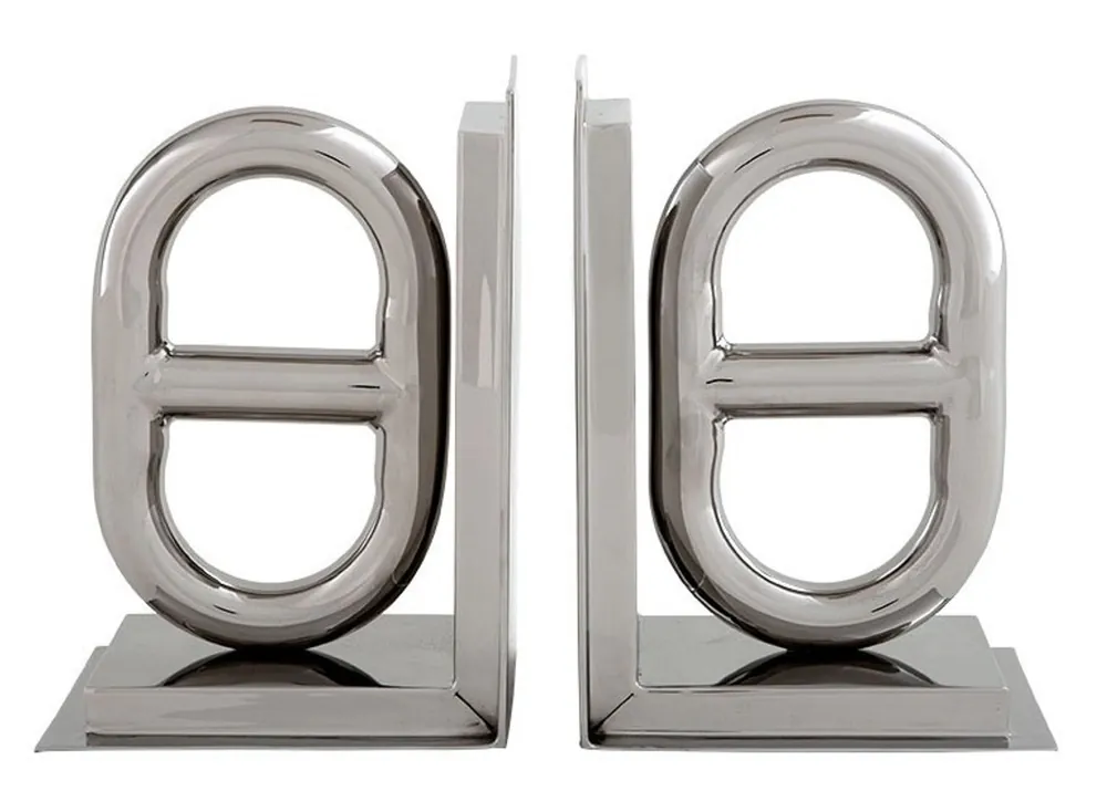 Angebot Casa Padrino luxury bookends horsebit buckle nickel finish aluminum - Bookend - Book End - luxury collection