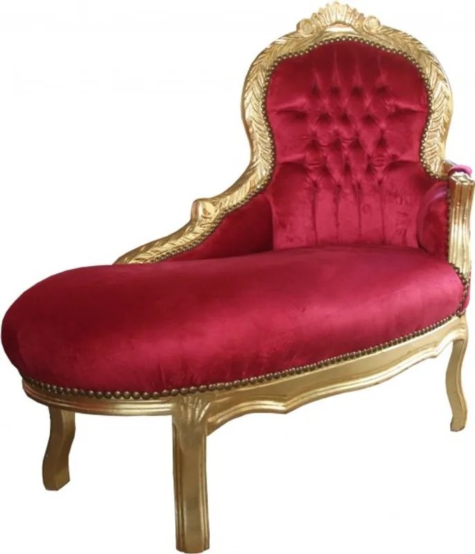 Direktkauf Casa Padrino Baroque Children chaise Bordeaux / Gold - Children's furniture