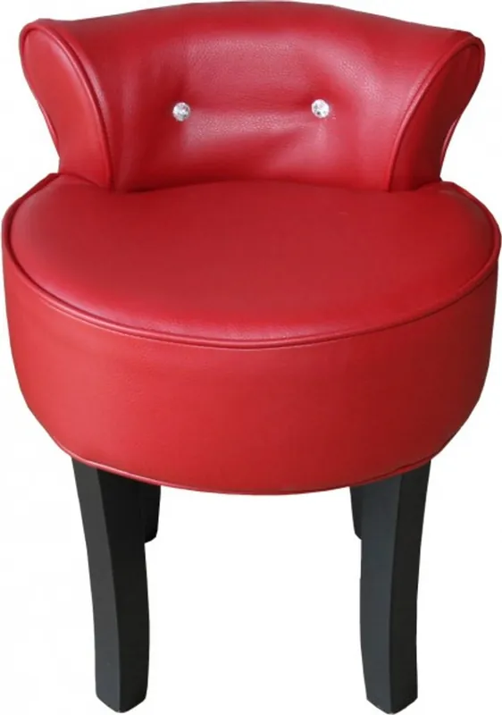 Casa Padrino Design stool Red / Black with Bling Bling stones - baroque dressing table chair Bestpreis