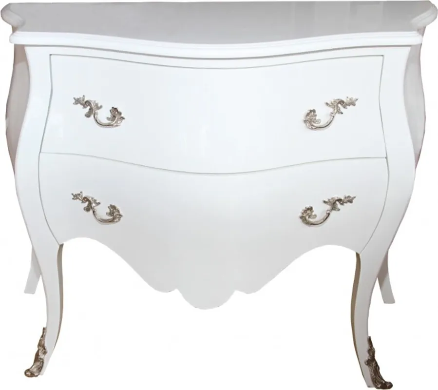 Zertifiziert Casa Padrino Baroque Commode 100 cm white glossy