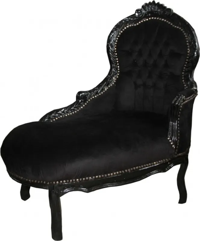 Top-Angebot Casa Padrino Baroque Kids chaise Black/Black - Kids Furniture