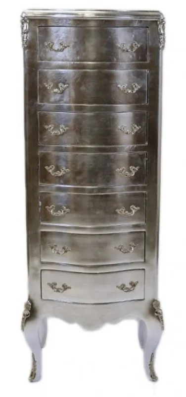 Online Kaufen Casa Padrino Baroque Commode silver with 7 drawers 120 x 45x 35 cm - Antique style