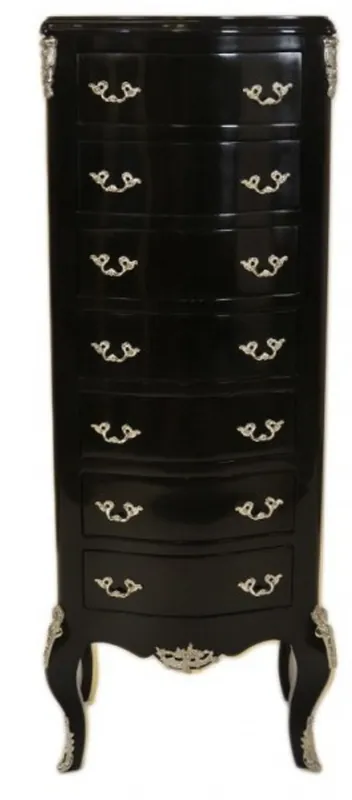 Casa Padrino Baroque Commode black with 7 drawers 120 x 70 x 35 cm - Antique style Preisknaller
