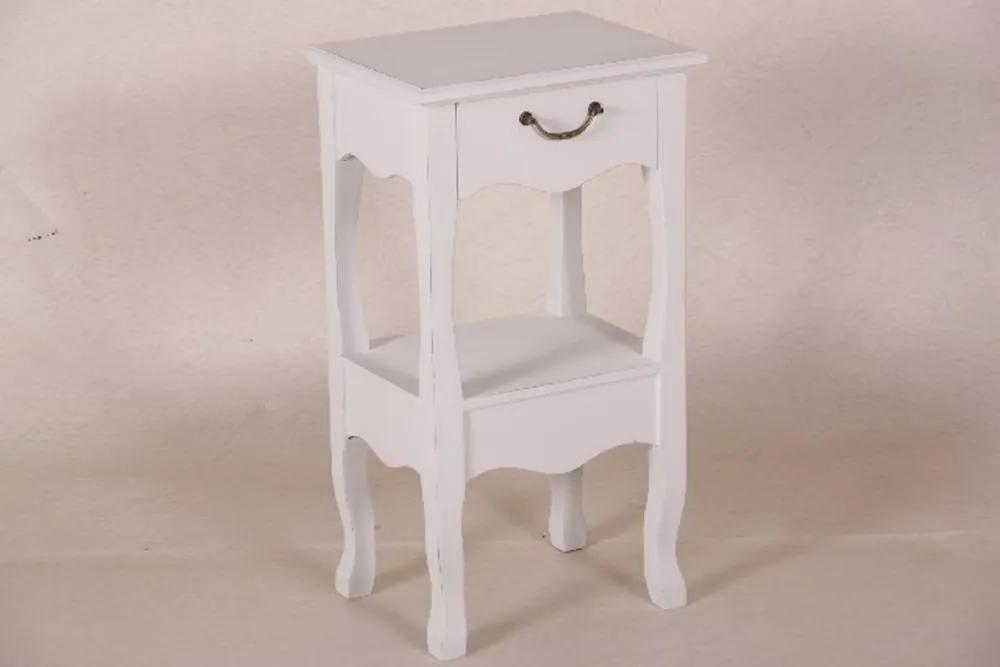 Casa Padrino Chest with 1 drawer, country-style oval white antique look - bedside - bedside table - side table Neuheit