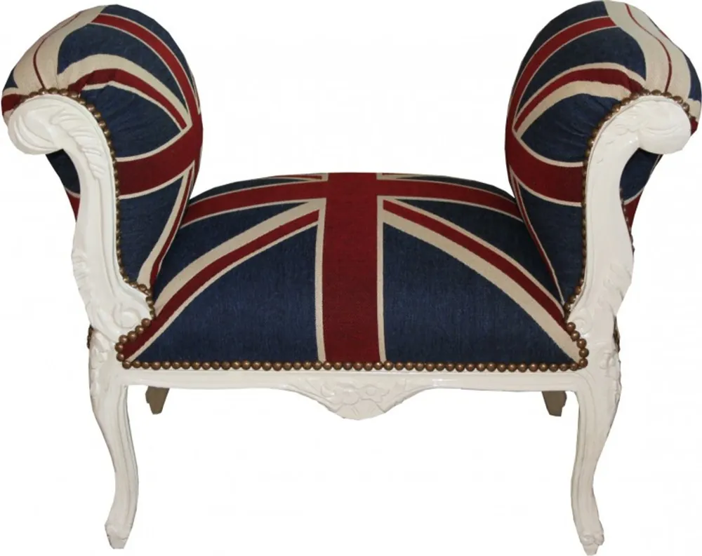 Baroque stool Stool Union Jack / Cream - Seat Preis Gesenkt