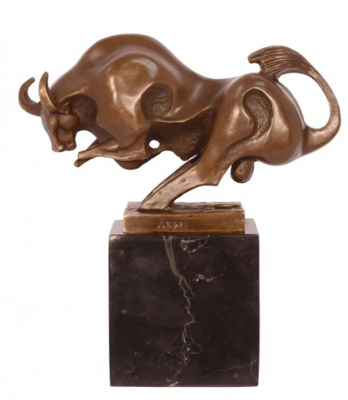 Casa Padrino luxury bronze bull figure modernism 19.0 x 18.2 cm - Modern Sculpture Art Deco Bestseller