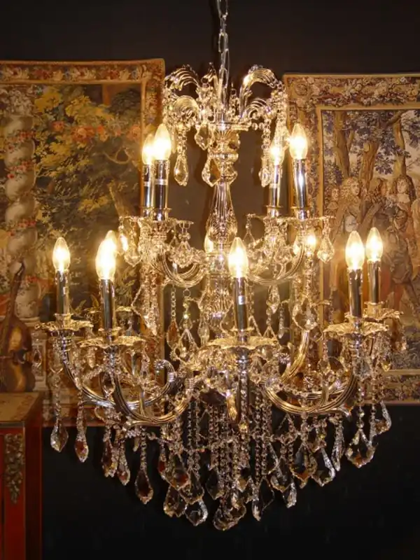Top-Seller Casa Padrino Baroque Crystal Chandelier 12-burner silver - pendant lamp chandelier hanging lamp ceiling lamp