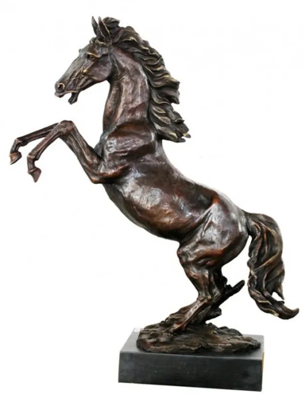 Casa Padrino luxury Bronzefigur Wild horse on natural stone plinth height 90 cm - horse sculpture Jetzt Bestellen