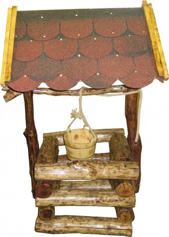 Highlight Casa Padrino garden fountains Rustic with bailer Mod G3 - oak solid wood - garden fountains real wood solid