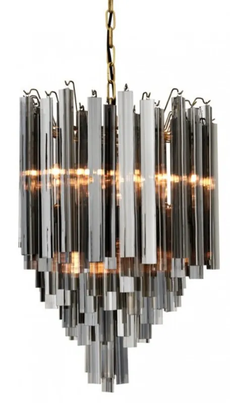 Mega-Angebot Casa Padrino luxury hanging lamp smoke glass icicles - Art Deco hotel / restaurant lamp - Impressive light