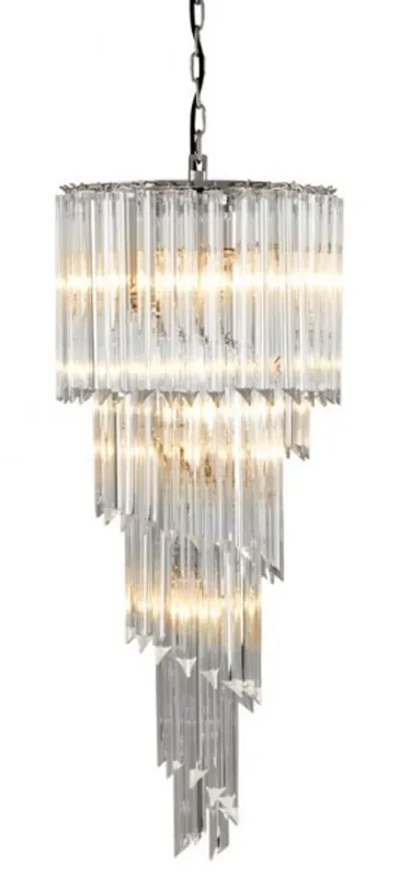 Casa Padrino luxury icicles hanging lamp glass 95 x 40 cm - Art Deco hotel / restaurant lamp - Impressive light Versand Am Gleichen Tag