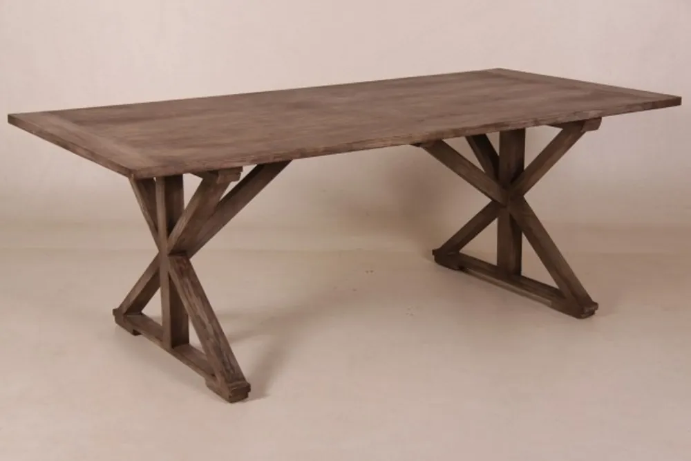 Casa Padrino Vintage teak dining table Rustic Grey 210 x 100 cm - country-style table teak Online Kaufen