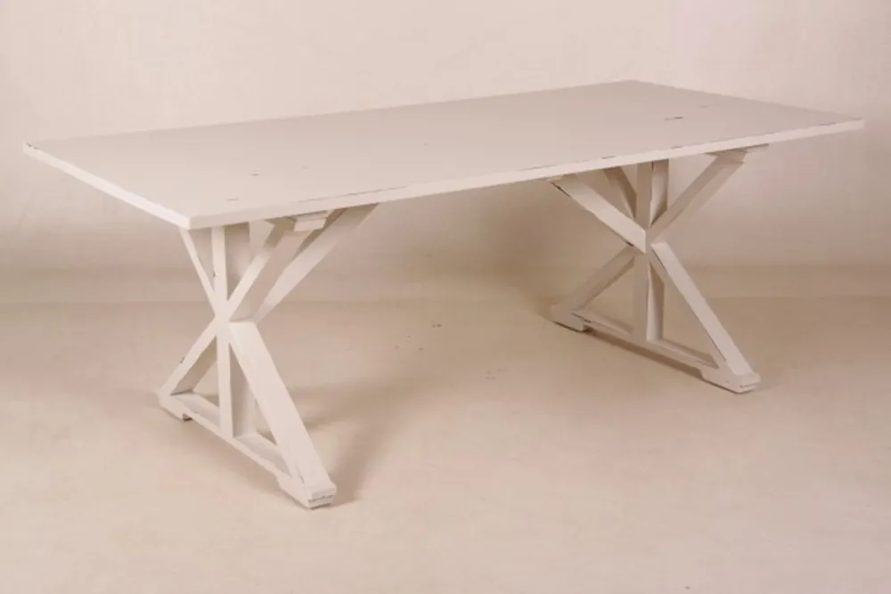 Casa Padrino Vintage teak dining table antique style white 210 x 100 cm - country-style table teak Letzte Chance
