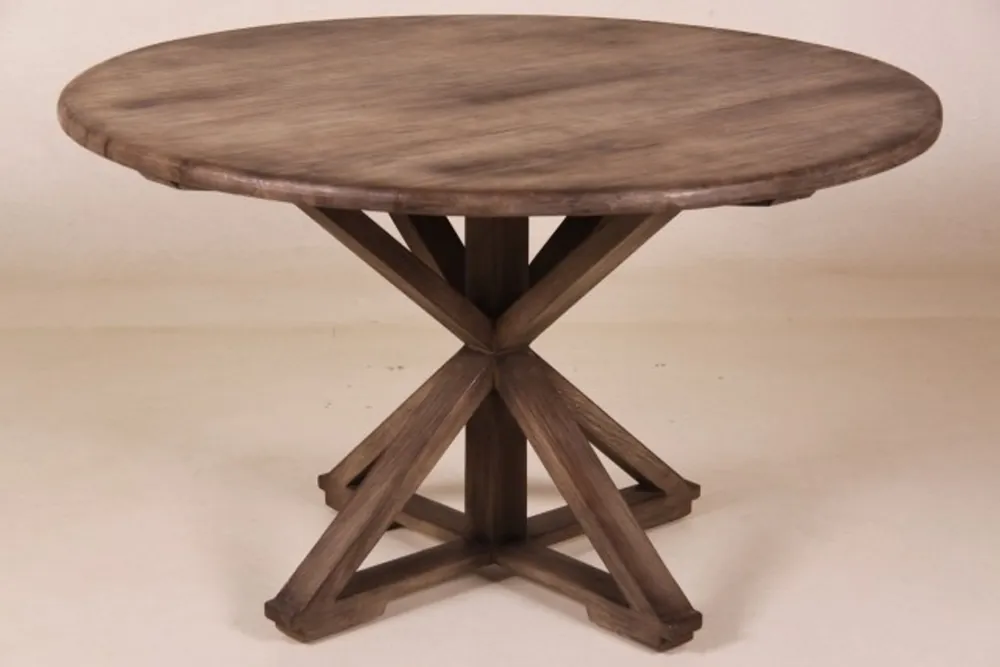 Heißes Angebot Casa Padrino Vintage teak dining table Vintage Rustic Grey Round Diameter 130 cm - country-style table teak