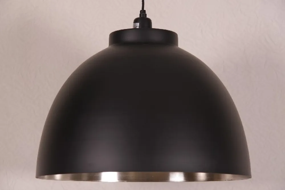 Casa Padrino pendant lamp ceiling light black / interior nickel 45cm diameter - industrial lamp hanging lamp Garantierte Lieferung